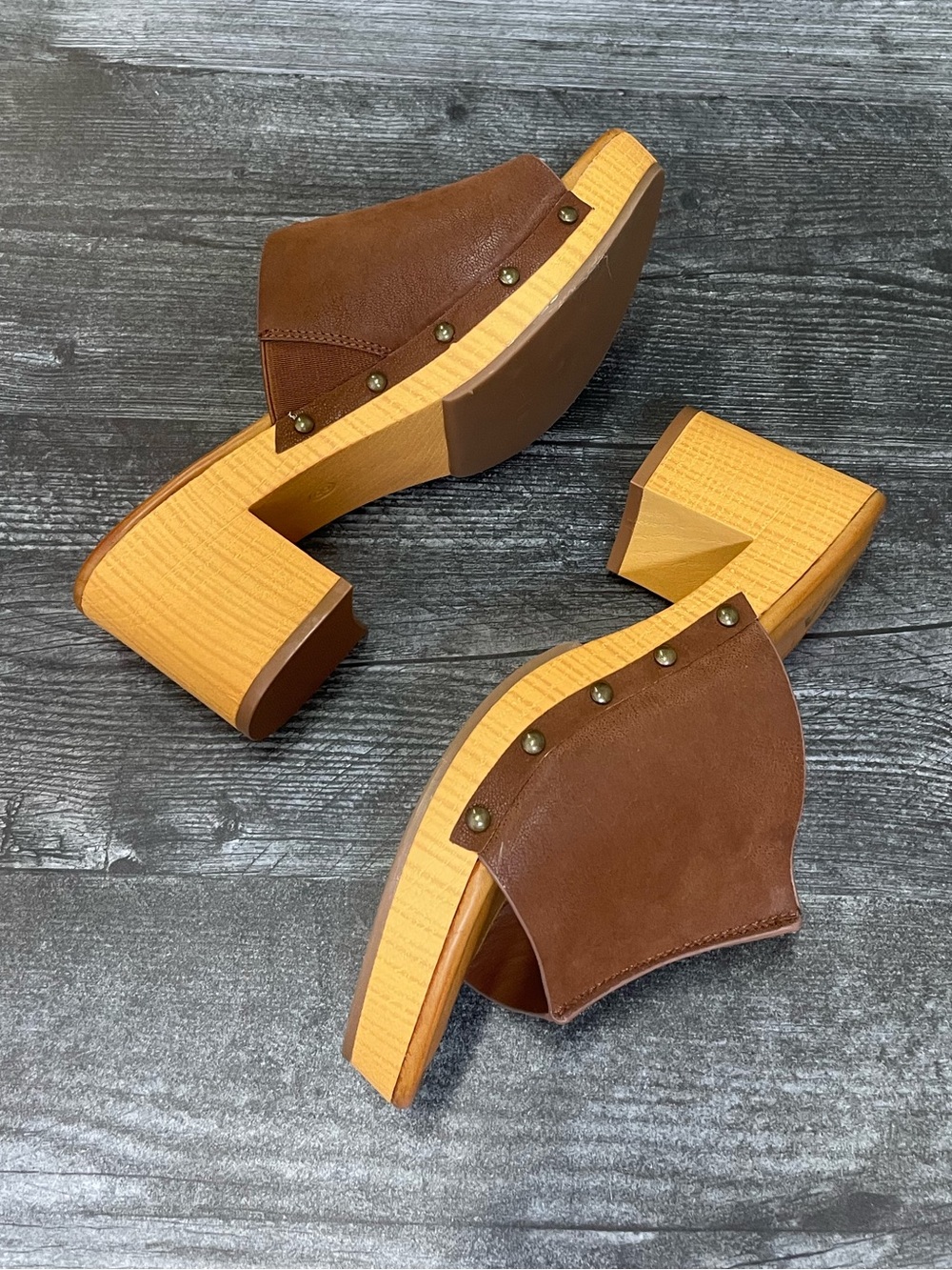 Like New Platform Clogs Merel Cognac size 8